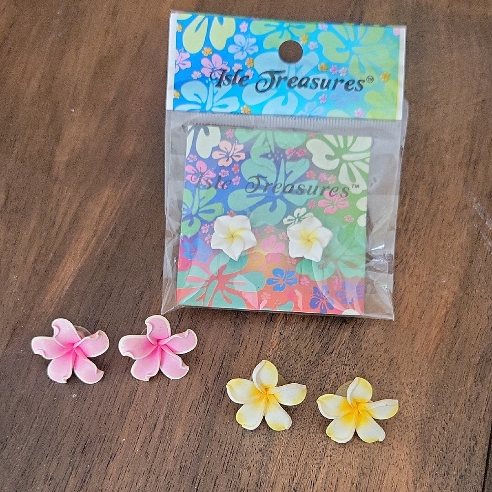 Floral Post Earrings Bundle Of 3 Pair